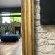 Fireplace mirror with pediment and pearl 178.5/151cm gold leaf, mercury