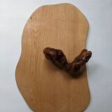 Natural wood cheese board with country vine decoration