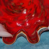 Multi-layer Murano pocket emptier encrusted with gold glitter