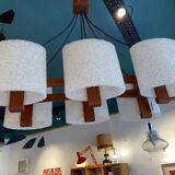 Scandinavian teak and perspex chandelier