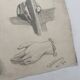 Dessin académique ancien, étude de mains Deleiderrier 1902