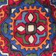 Hand-embroidered wool cushion cover, tribal geometric pattern 40 x 40.