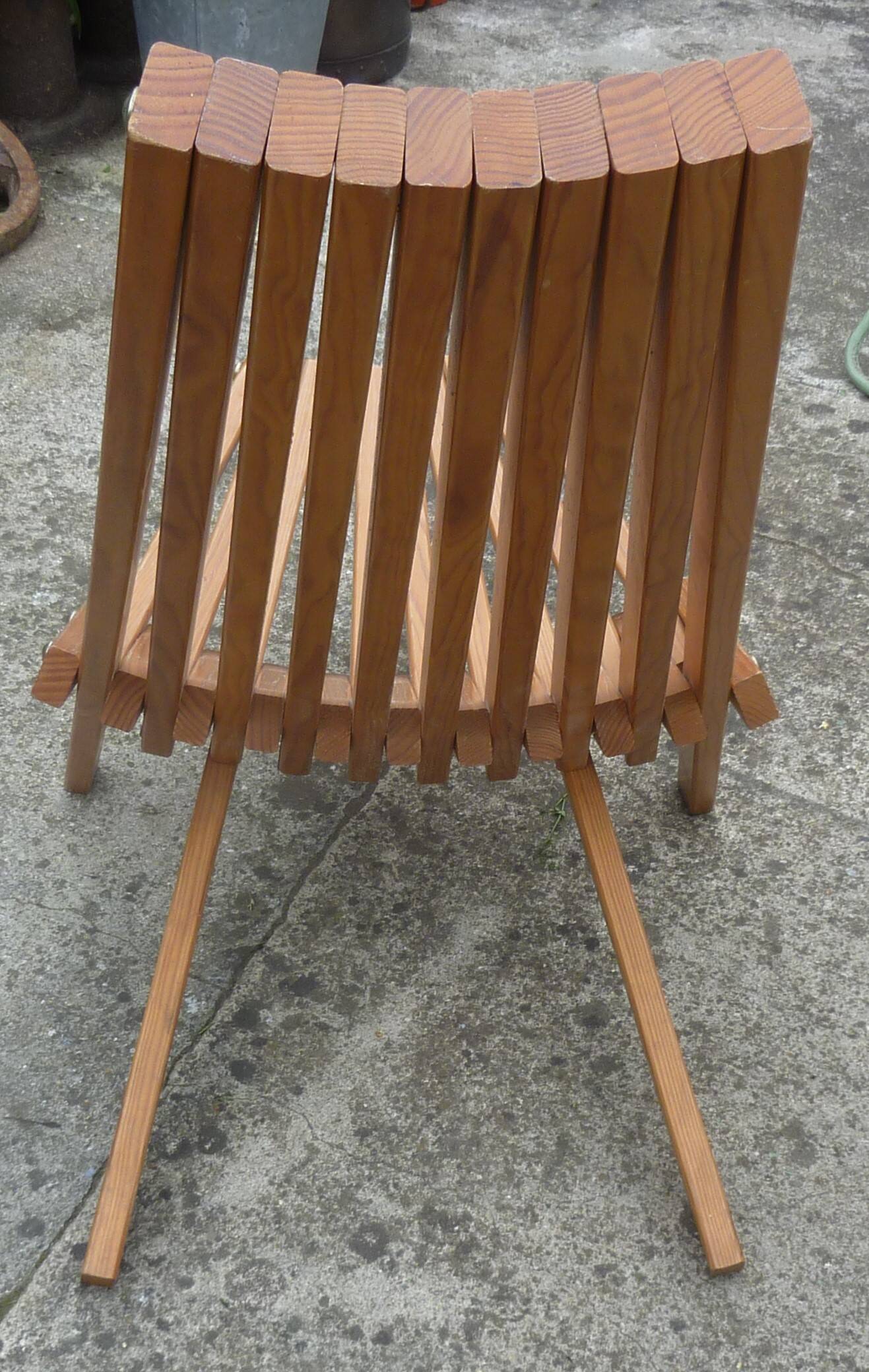 vintage Scandinavian slatted sun lounger