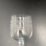 Chiseled crystal aperitif glasses with flower pattern