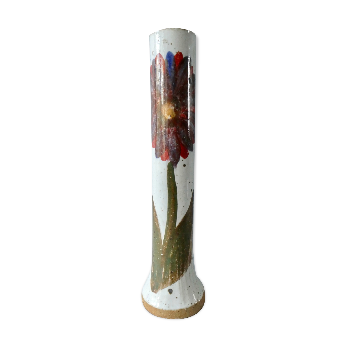 Soliflore vase in glazed ceramic, flower decoration