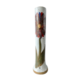 Vase soliflore en céramique émaillée, décor fleur