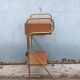 Table chevet vintage métal bois