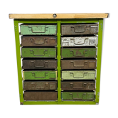 Industrial iron chest of drawers, 1950s