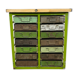 Industrial iron chest of drawers, 1950s
