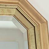 Octagonal gilded wooden mirror