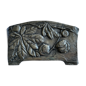 Jardinière en étain repoussé Art Nouveau fin XIXème début XXème