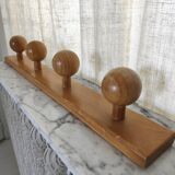 Wooden wall coat rack
