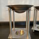 Pair of candlesticks/burner modernist perfume in chromed metal