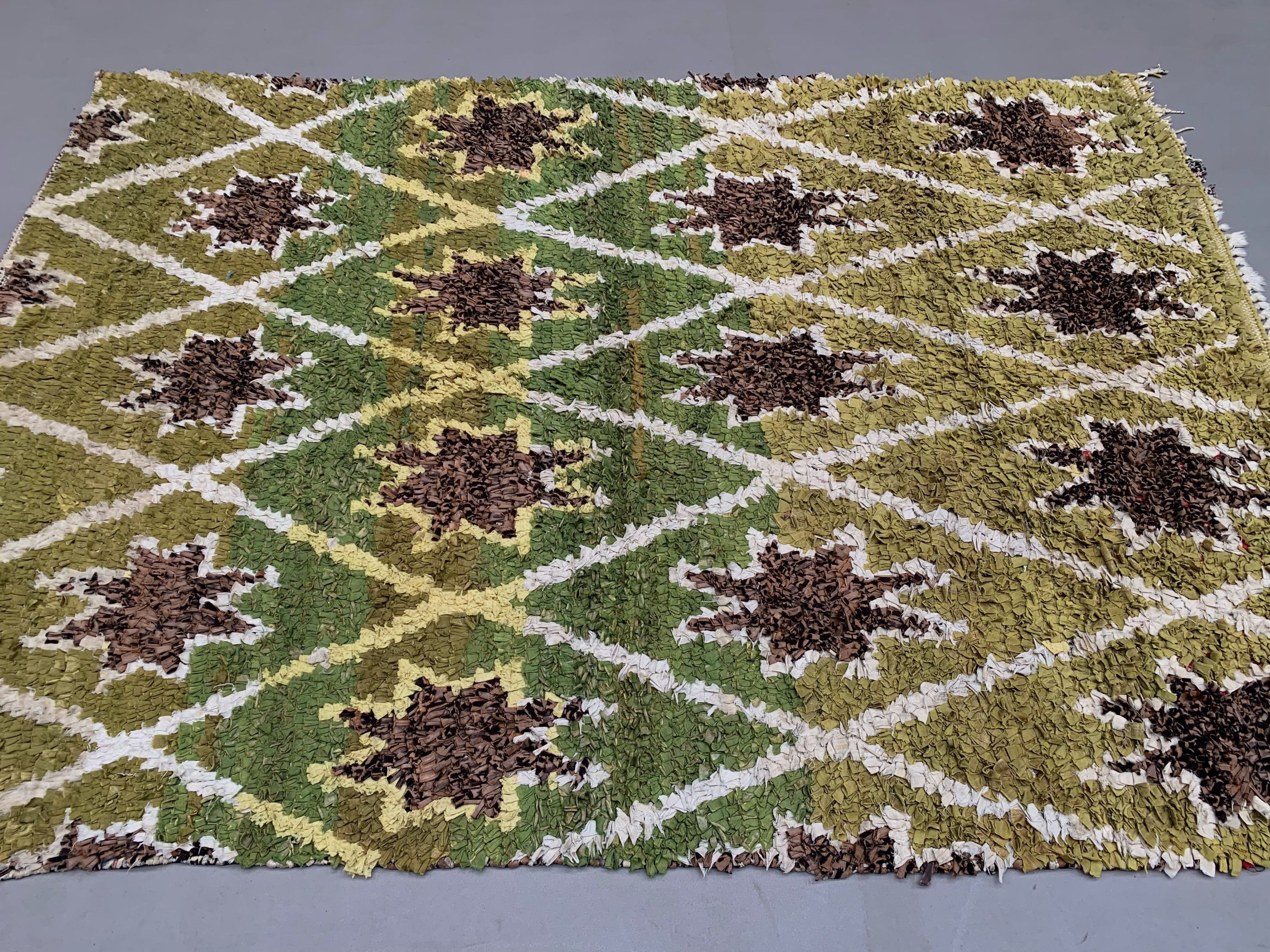 Vintage Moroccan Berber Boucherouite Rug 210x148 cm Atlas, Tribal