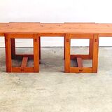 Edvin Helseth pine bench model Trybo, for the Trysil ski resort, Norway, 1964