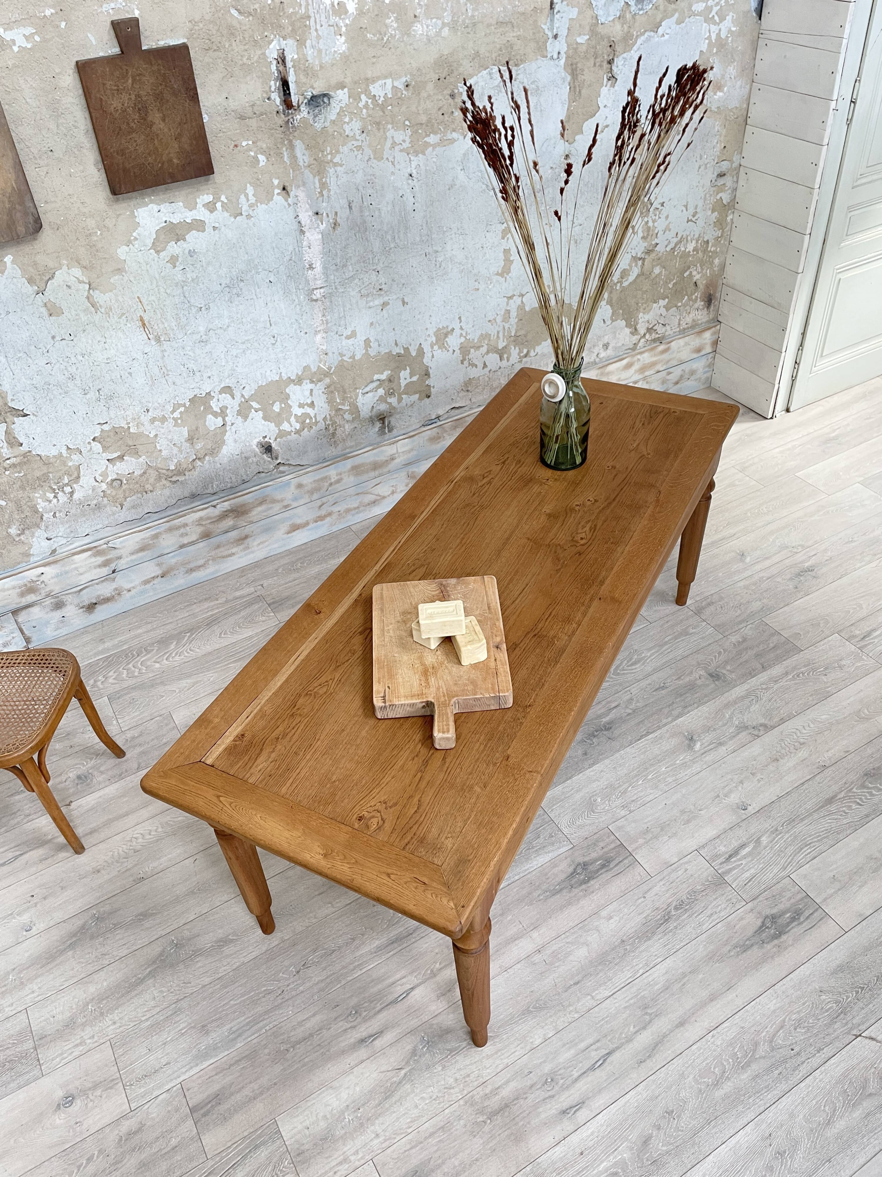 Solid wood farmhouse table