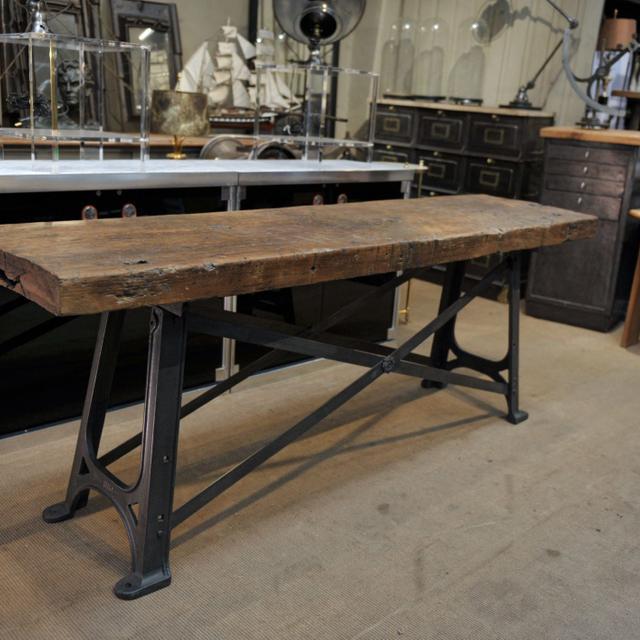 Industrial metal and wood console 1920
