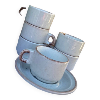 Sarreguemines stoneware-porcelain cup set