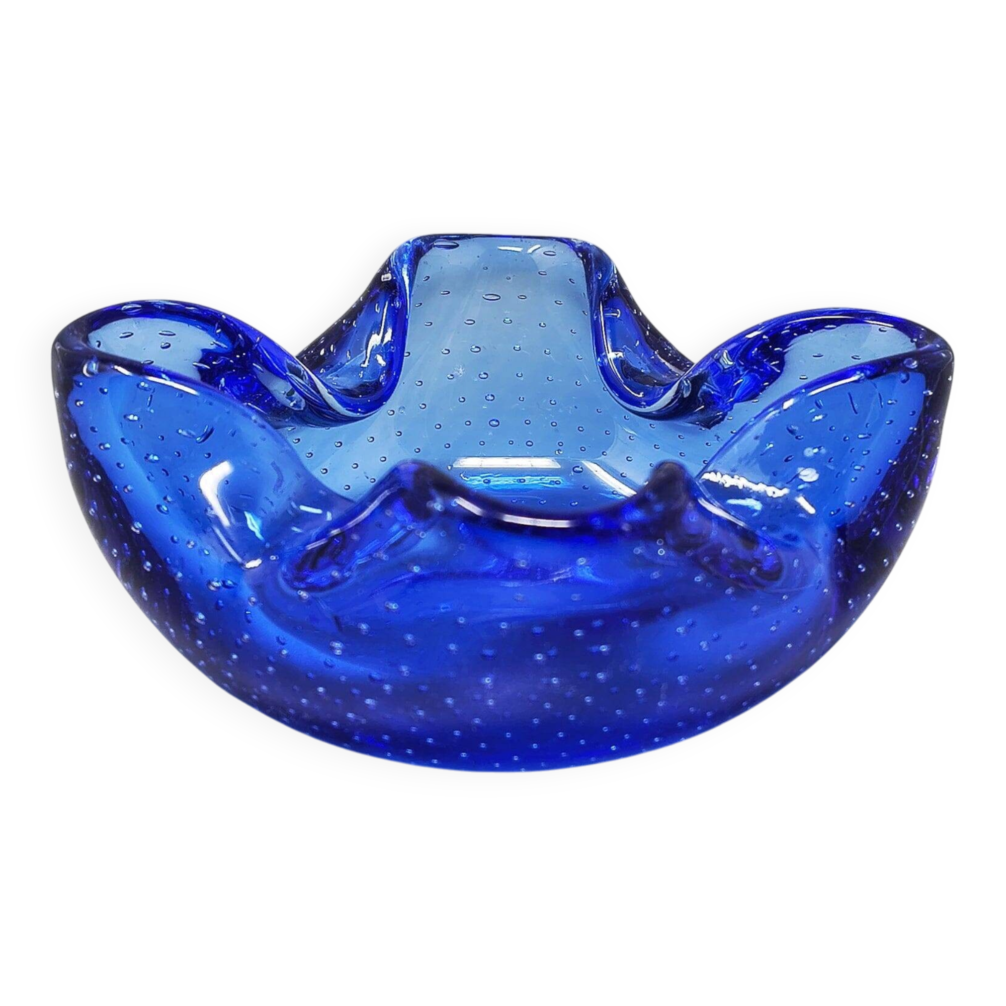 1960s Mid-century Ashtray or Catchall in Bullicante Murano Glass by Flavio