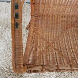 Vintage 50s osier and bamboo armchair