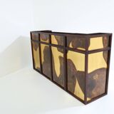 Large oxidized and patinated brass bar by Isabelle and Richard Faure 1970