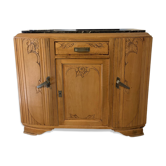 Buffet ancien en bois et marbre, style Art déco