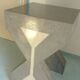 Pedestal / High side table in polished concrete – Unique artisan piece.