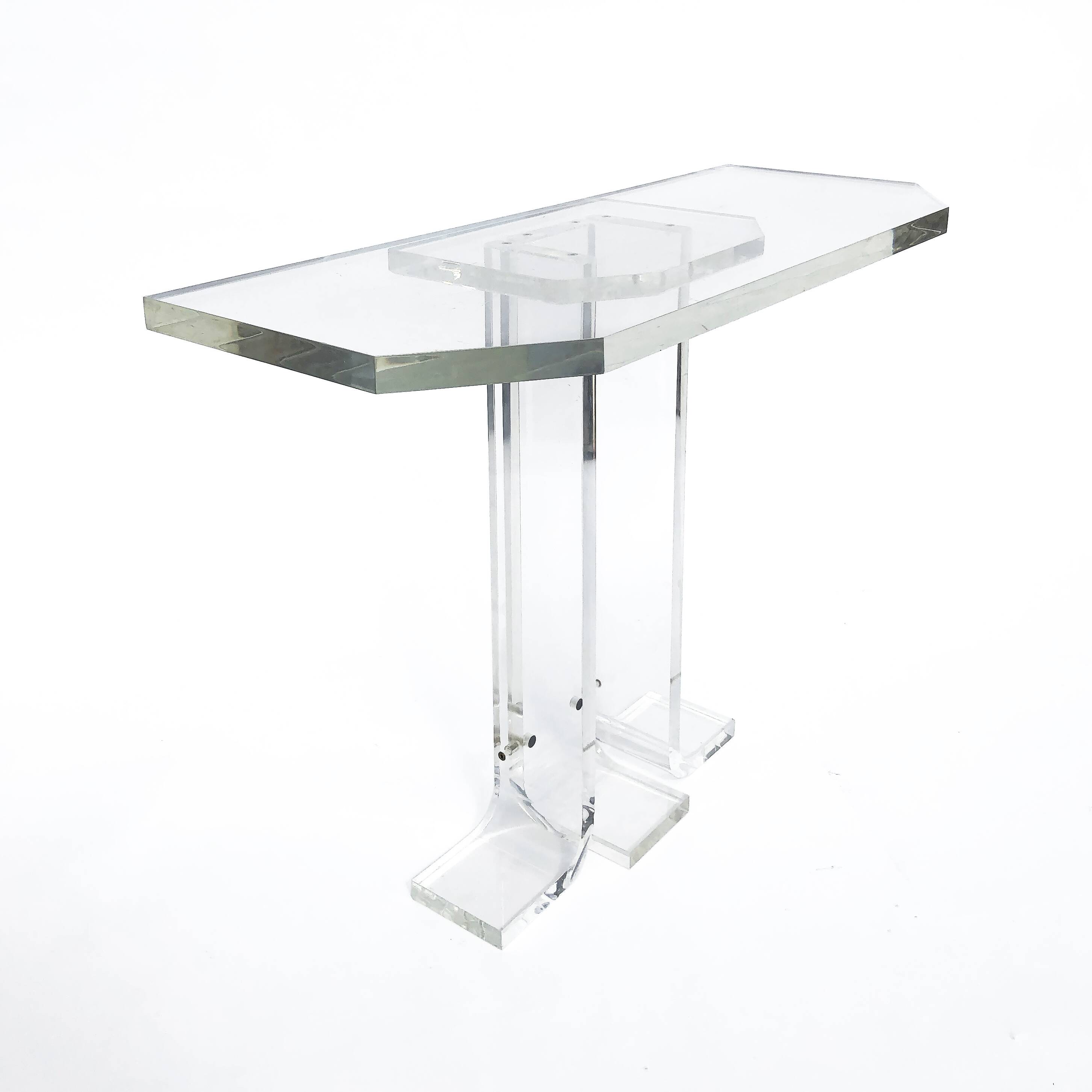 1970s lucite table hollywood regency perspex acrylic vintage postmodern space charles hollis jones