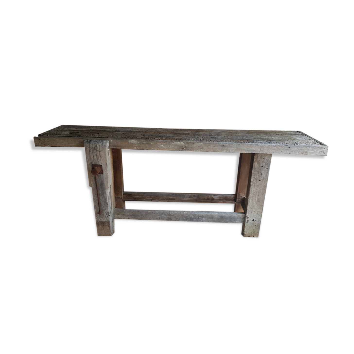 Old workbench of carpenter raw wood