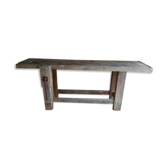 Ancien établi de menuisier bois brut