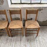 Set of 4 straw chairs circa Dordogne