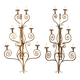 Antique wall sconces in gilded iron, 8 lights, Italy, 20th century.