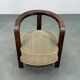 1930s Czech Art Deco Solid Oak Armchair