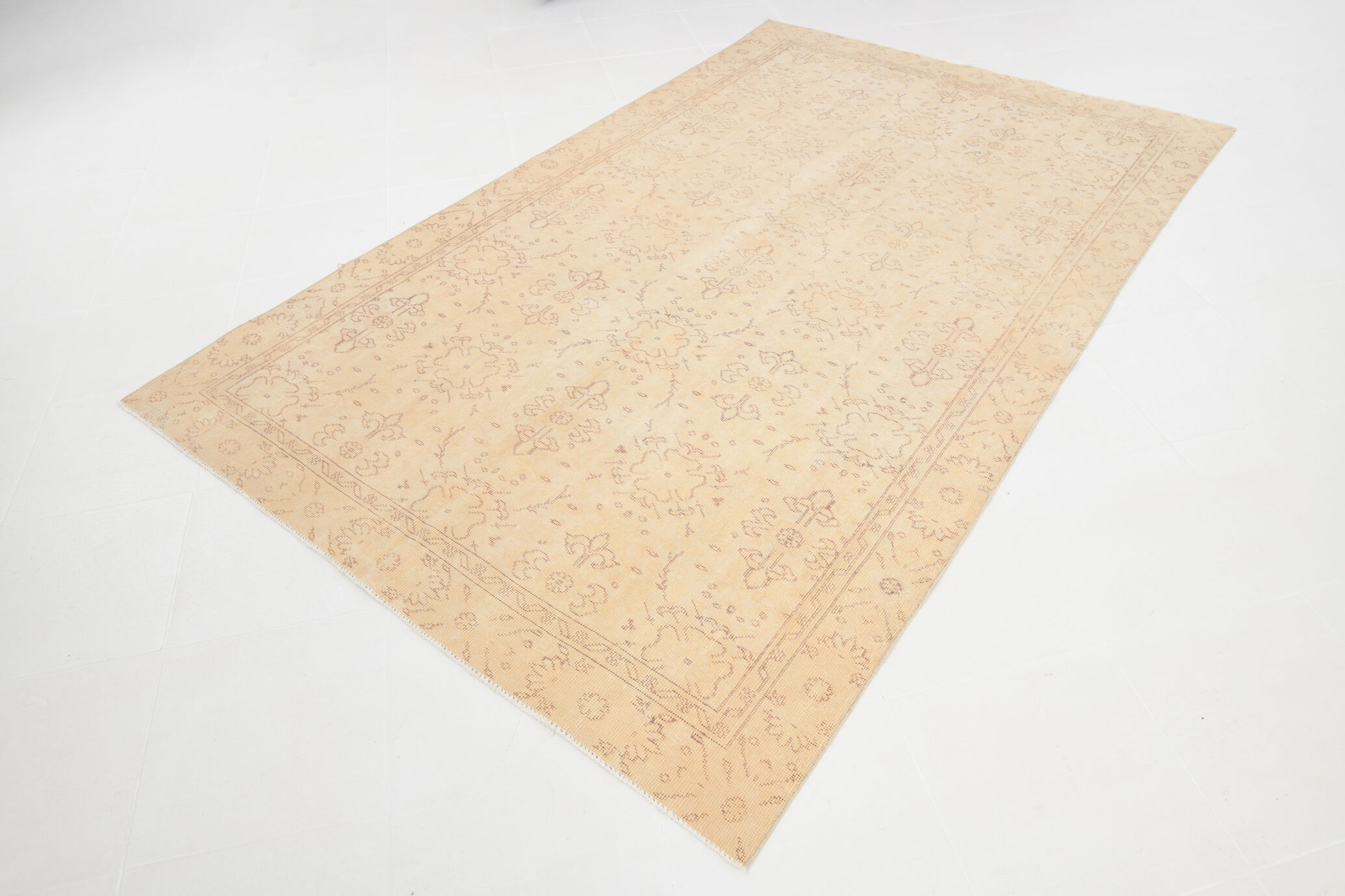 6x9 Beige & Brown Handmade Turkish Rug 285x178Cm