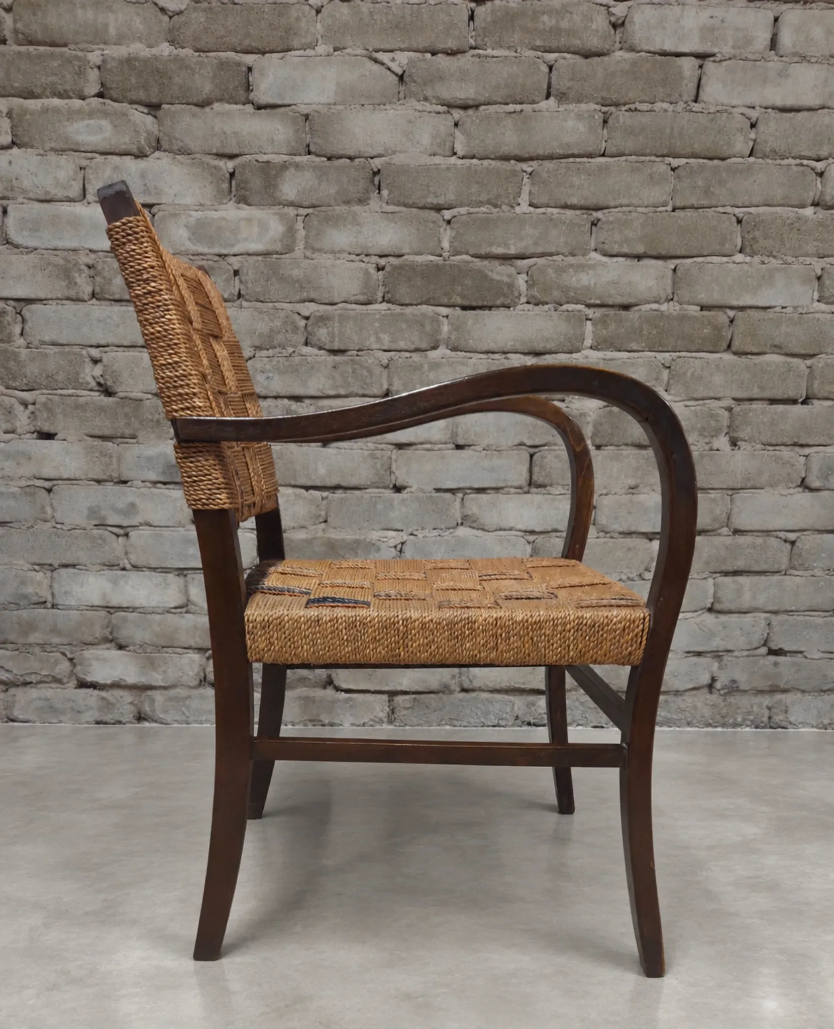 Fauteuil cordage style Erich Dieckmann