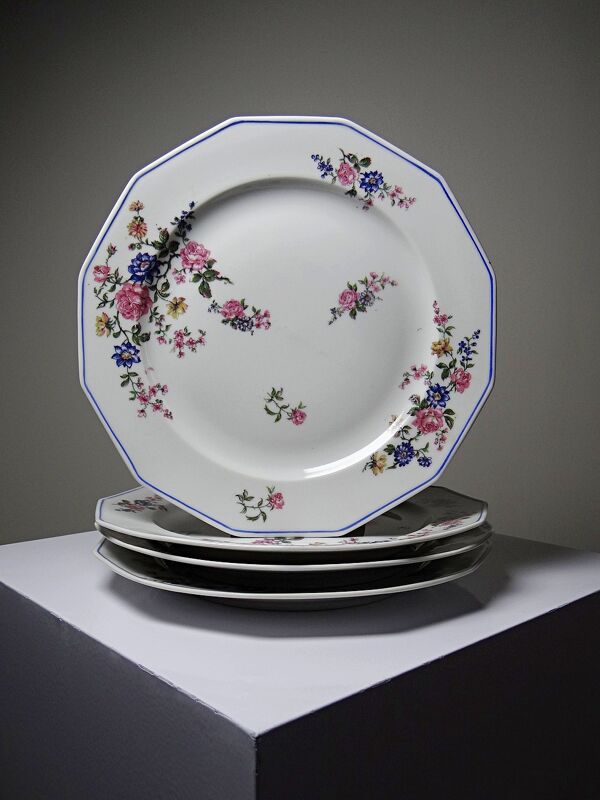 Service 28 pièces Bernardaud porcelaine de Limoges décor floral années 20-50