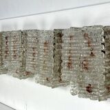 Set of four large wall lamps in murano glass elements by Poliarte. Italy 1970s