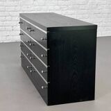 Black and chrome 8-drawer chest of drawers from the 70s - 80s