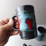 Lot of 6 cups, terracotta, from Vallauris