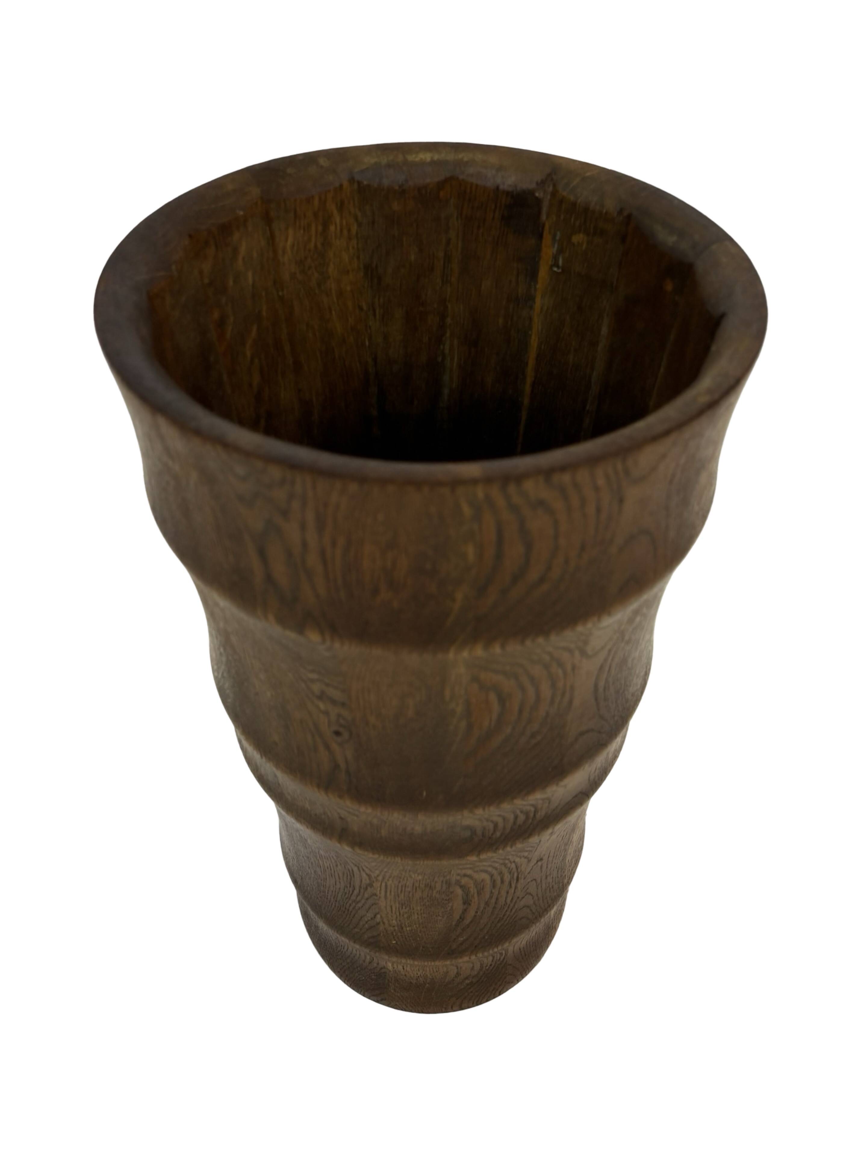 Vintage umbrella holder wooden basket storage 1960 minimalist design