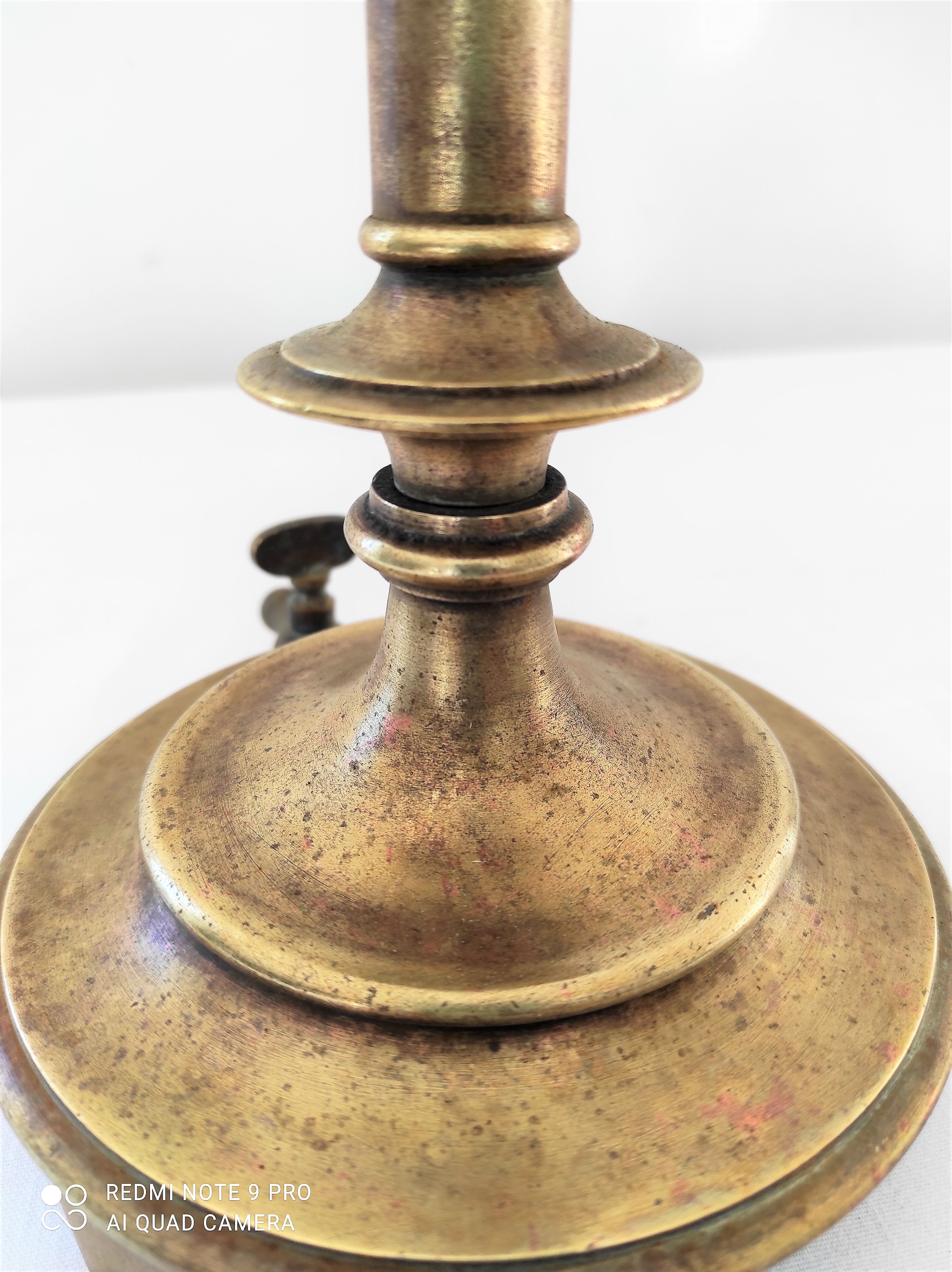 Old brass gas table lamp