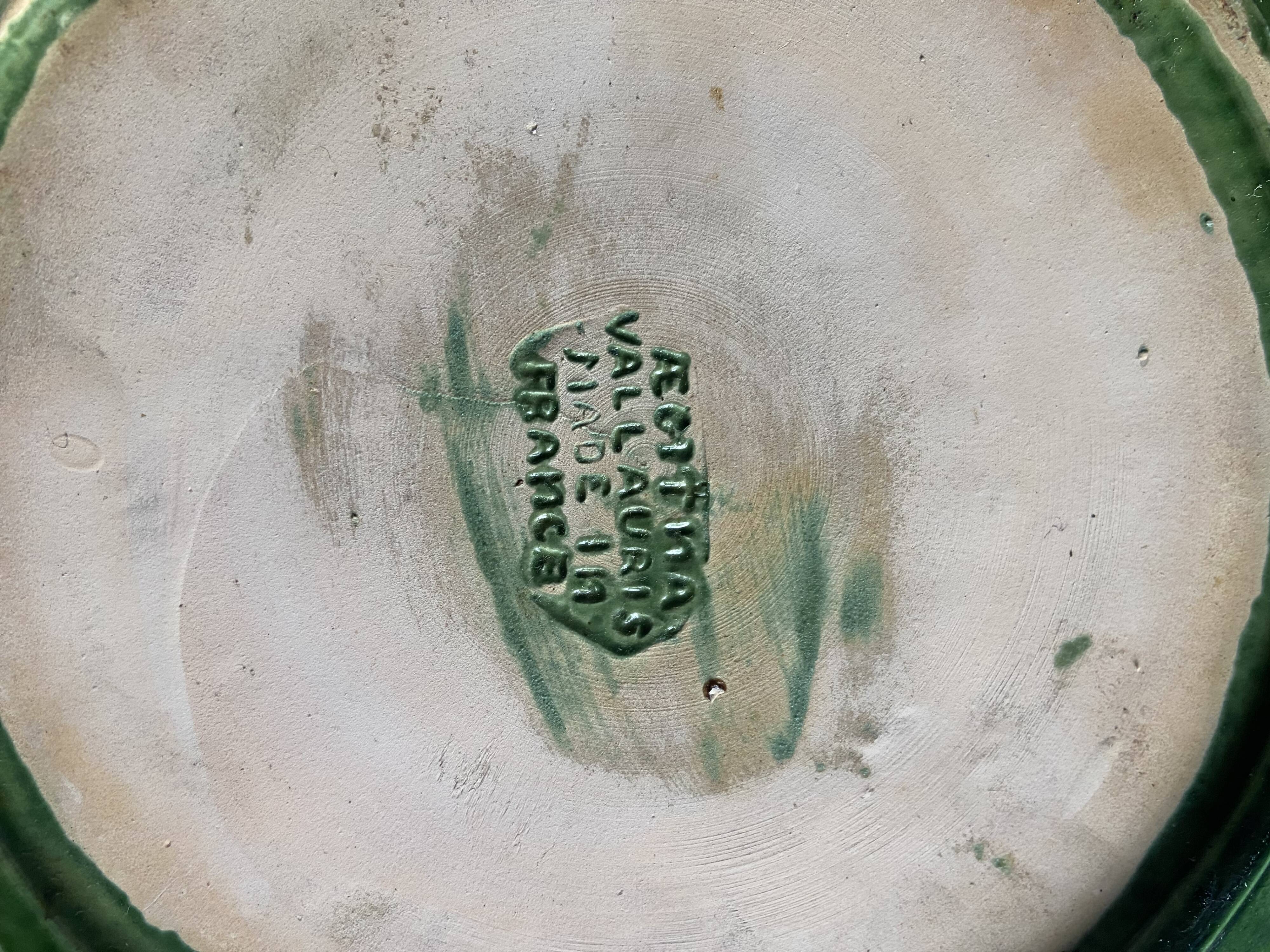 Green asparagus plates in slurry Vallauris 6 pieces
