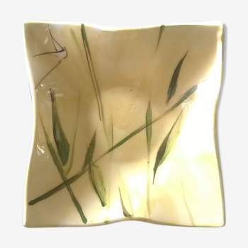Vide poche vintage décor feuilles de bambou