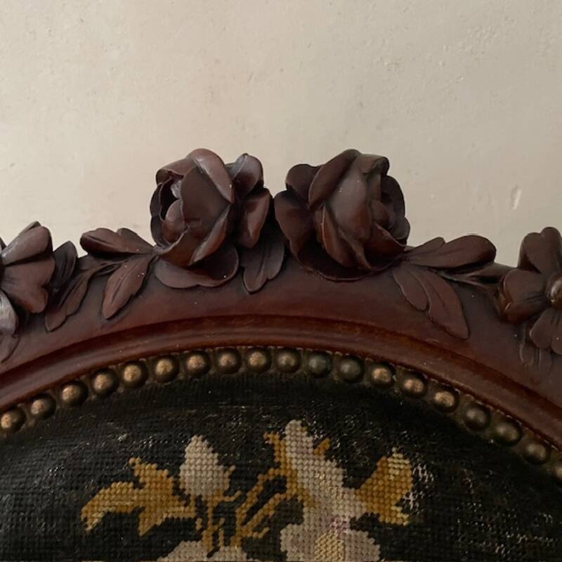 Louis XV armchair with floral upholstery