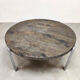 Slate round stone coffee table vintage
