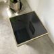 Black lacquer and brass console coffee table