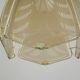 French ceiling light in gold metal with 4 decorative glass panels.