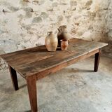 Antique French coffee table – chestnut wood – early 19th century – 82×168×60 cm