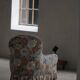 Vintage chaise longue / Sofa with floral upholstery, modern Danish design, 1950s