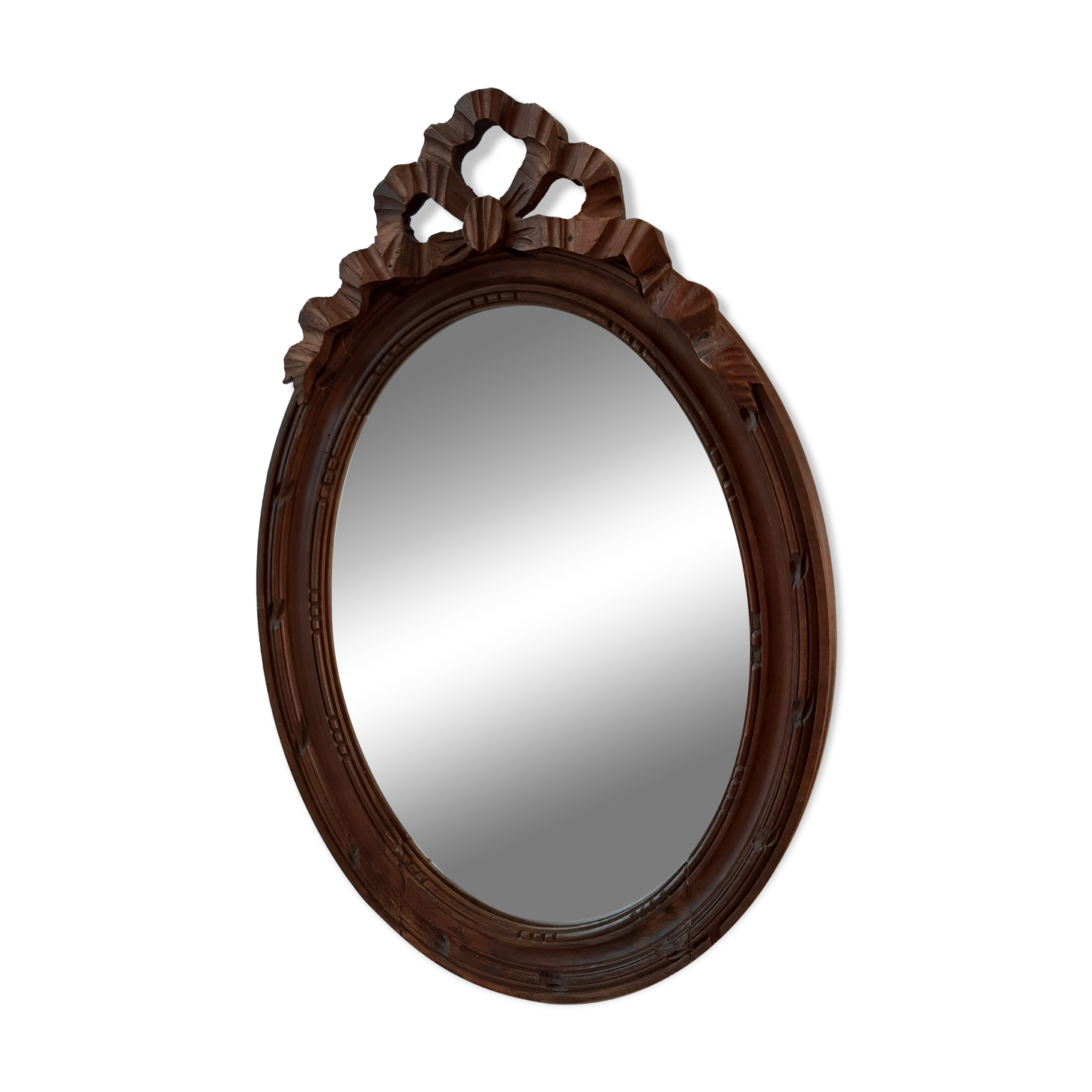 Miroir en bois oval années 30